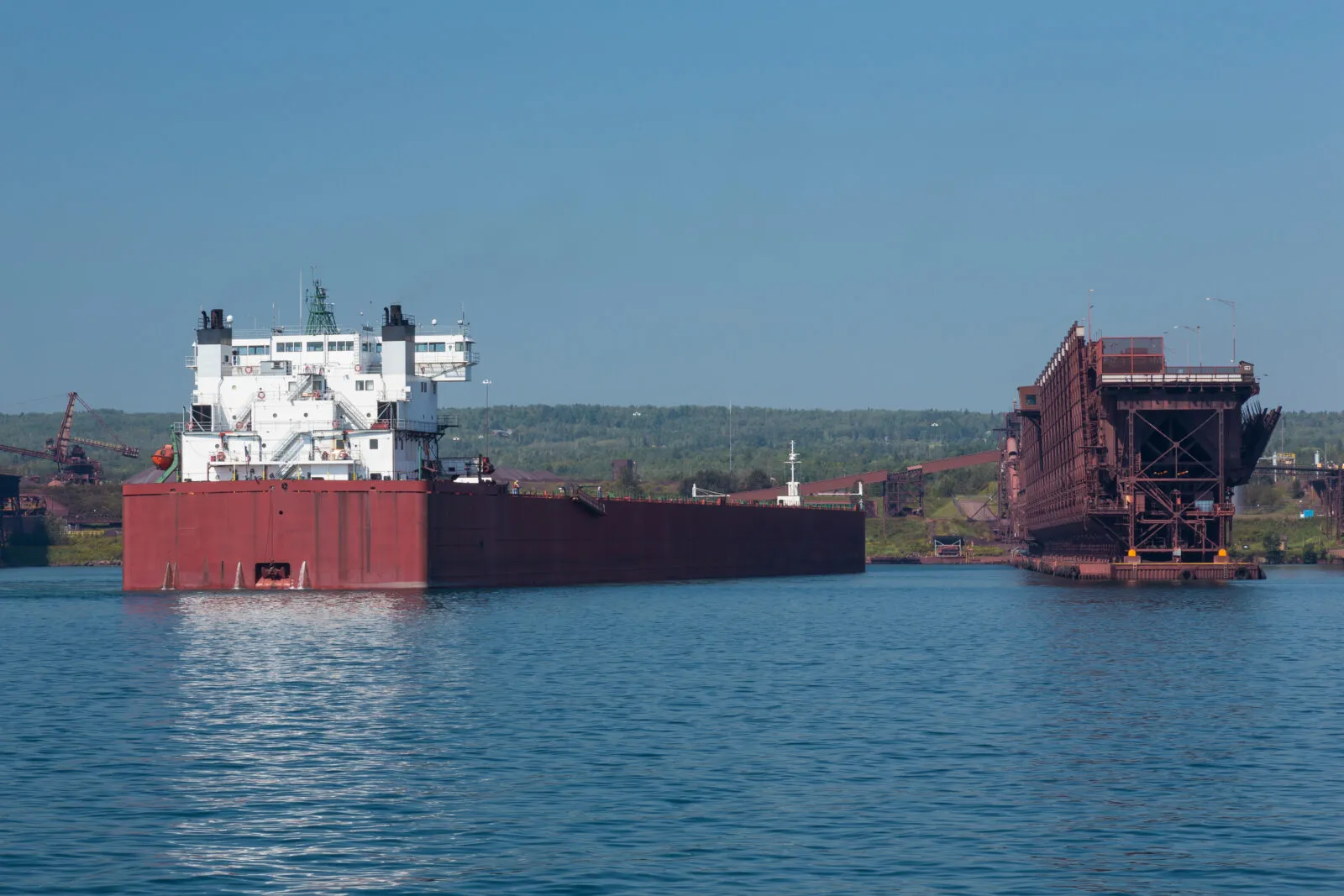 Large Ship at a loading dock in Two Harbors